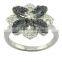 flower 925 silver two-tone plating jewelry ring