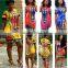 African Dashiki African Dresses Africa Clothing For Women Traditional African National Floral Print Cetak Dashiki Dress short