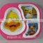 2015 Best Selling Melamine Kids Divided Dinner Plates/melamine plastic dishes and plate/3 Compartment Kids' Dinner Tray