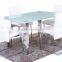 glass dining table and marble dining table set HD115