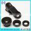 Universal Clip 3-in-1 fish eye camera + Wide Angle + Micro Lens for mobile Phone android/ for iPhone fish eye camera