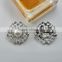(M0456) 34mm rhinestone metal brooch with pin at back,pearl bead in middle,pure white pearl, silver plating