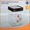 Wholesale popular square glass storage jar with decal