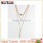Hot fashion gold plated 3 layer crystal pendant chain necklace with eye charm