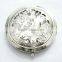hot selling cheap small round shape two-sided metal 2x magnification personalized cosmetic mirror