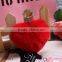 10cm Rabbit Fur Heart Shape Ball PomPom Cell Phone Car Fur Key Chain