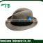 brown plain felt hat with short brim