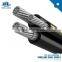 service drop ABC cable aluminum overhead Cable with PE PVC or XLPE Insulation 35mm2 aluminum cable