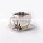 Stainless Steel 18/8 Square Double Wall Tea Coffee Mug Food Safety Coffee Cup With Dish