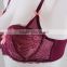 Hot sale sexy ladies new style breathable darkred fashion delicate satin bowknot full support balconett lace bra