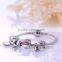 Elegance silver cuff bracelet Heart shape Crystal CZ with Freshwater Pearl New Design Bangle Hot sale Bracelet Jewelry FB051