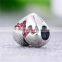 X127 DIY Slide Stamped MY HEART LOOKS FASTEN Letter Red CZ Stone Heart Charms