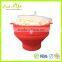 2016 hottest BPA Free Foldable red orange silicone microwave popcorn maker with convenient handle