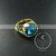 14MM Gold Plated Brass Round Crown Bezel Blue,red,champagne and Green Glass Adjustabld Ring,vintage Ring DIY Ring 6220034