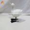 Ceramic white glossy goose with metal feet wholesale