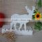 Home decoration christmas White color wooden candle holder with reindeer shape