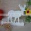 Home decoration christmas White color wooden candle holder with reindeer shape