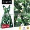 Custom 2017 wholesale green banana leaves digital printed natural 100% cotton fabric for dress