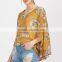 New Arrival Hot Sale Ladies 3/4 Split Sleeve Casual Chiffon Blouse