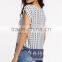 100% polyester rounded hem girls full print t shirt