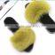 Fashionable 2017 customized size 100% fox fur slippers for ladies
