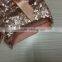 Peach Design Sequin Girls Shorts,Sparkly Glitter Bling Bling Mini Pom Shorts