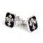 Jewel Encrusted Cross Symbol Men Shirt Silver Jewelry Cufflinks