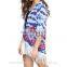 Printed Abstract Fringe Kimono for women