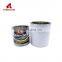 Round tin cans which has closed top with flexible spout can triple tight lid pvc window