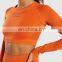 Long Sleeve Running Shirts & Full Length Gym Fitness Tights set womens seamless Crop Top Gym yoga set