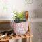 Korea modern unique flower pattern custom logo cheap small pink square flower pots for indoor balcony