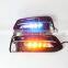 Hot sell 3 color Car Daylight Waterproof LED DRL Daytime Running Lights With Fog turn signal  Lamps For Honda Accord 2018-2019