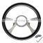 Half Wrapped Leather 14 Inch CNC Aluminum Racecar Steering Wheel GM Style Steering Column 9 Bolt Holes 1967-94