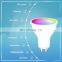 GU10 cup LED spotlight five way RGBCW plastic clad aluminum WiFi smart bulb