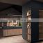 Modern design Melamine Italy style kitchen cabinet with LED light glass wall cabinet