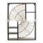 K&B wholesale cube metal frame wooden rope knitted pattern wall mounted rack shelves decorations home
