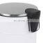 Bathroom white color pedal waste bin 5L custom stainless steel trash can with embossed bin body round pedal trash can