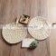 Straw palm leaf hand fans/bamboo hand fan wholesale
