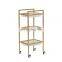 Beauty Salon Spa Rolling Trolley 3 Storage Trays With Dryer Holders