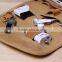 Multifuction High-capacity Genuine Leather and Canvas Travel Data Cable Line Cellphone Camera Storage Bags Organizer Bag