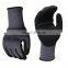 EN3884121Protective Garden Work Gray Glove Shell 15 Gauge Nylon Spandex Black Nitrile Sandy Coating Glove