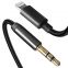 Nylon braided MFi lightning to 3.5mm headphone jack male adapter car aux audio cable for iPhone 12/13 pro max