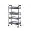 360 Degree Baskets Fruit Vegetable Storage Rack Floor Round Household Multi-function Metal Mesh Shelf Kitchen Cart With Wheels
