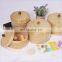 Best Price Wicker Bamboo Storage Boxes, Woven Round Organiser Straw Basket with Top Lid, Gift box Made in Vietnam