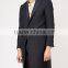 Navy three button mens wool overcoat long winter coat