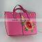Wholesale fancy nice look pink embroidery genuine leather handbag  express china                        
                                                                                Supplier's Choice