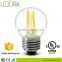 A++energy glass G45 led bulb CRI>90 dimmable filament bulbs