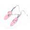 Beautiful 1 pair Rose Quarts Handmade Wire Wrap Healing Point Chakra Earings