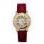 Classic Women Watch with Roman Number Stylish Snake Skin Leather Wristwatch