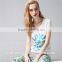 Ladies New Design T Shirts Quality Whoesale Flower Print Ladies T Shirt